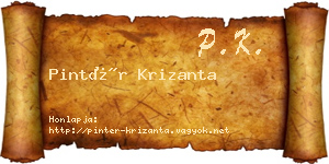 Pintér Krizanta névjegykártya